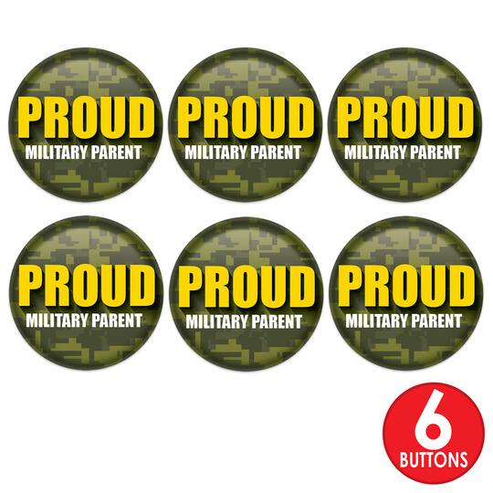 Beistle 2" Camouflage Proud Military Parent Buttons, 6ct.